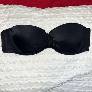 Victoria’s Secret black underwire pushup bandeau strapless swim top